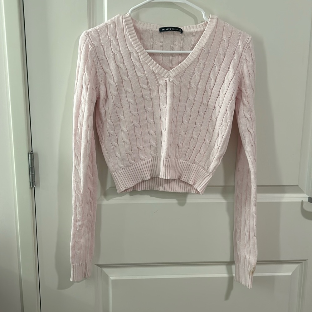 Pink cropped sweater